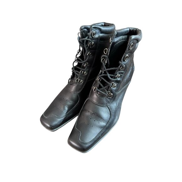 Timberland Women’s Black Leather Wedge Ankle Boots / SZ: 10 - Picture 7 of 10